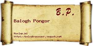 Balogh Pongor névjegykártya